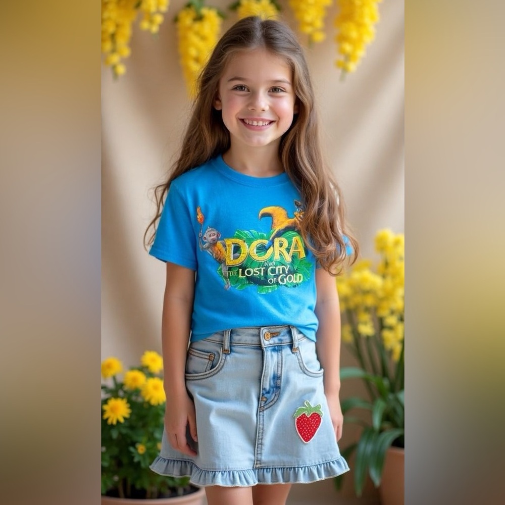 Blue Dora and the Lost City of Gold Kids Unisex T-Shirt Size M NWOT